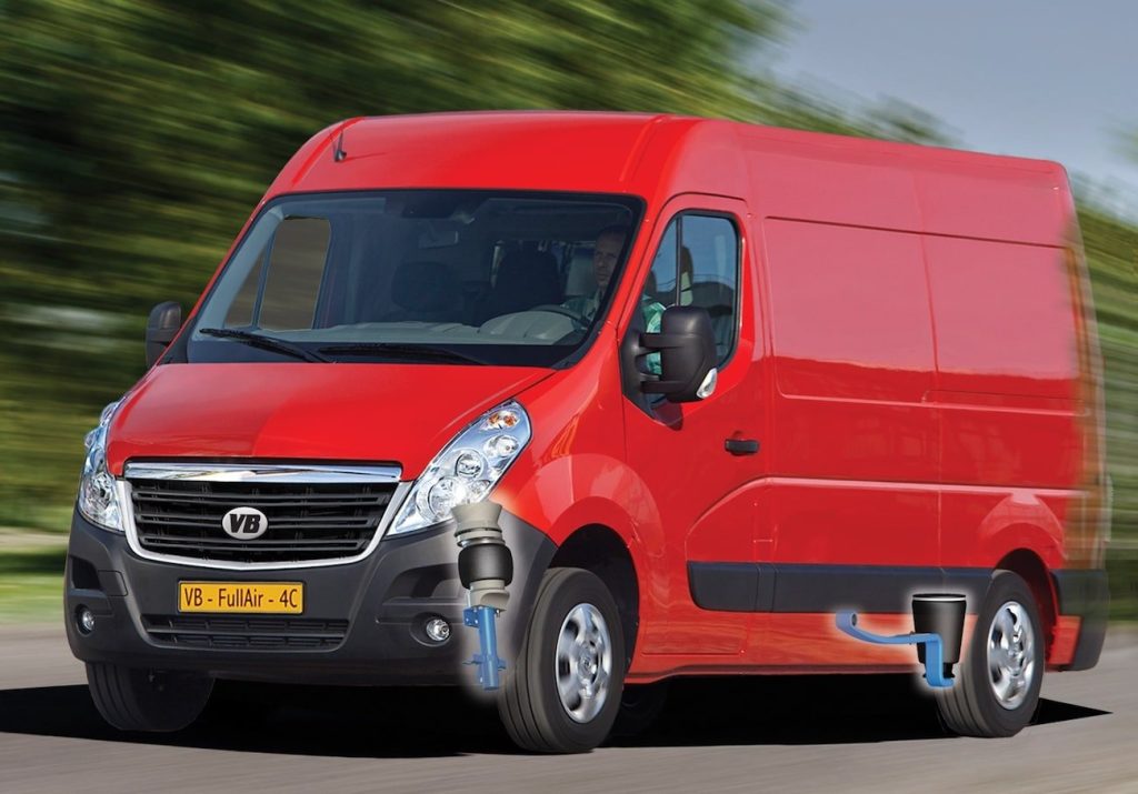 camper met vering